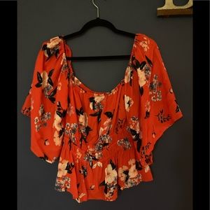 🌺SMOCKED STRETCH CUPCAKES & CASHMERE FLORAL PRINT BLOUSE